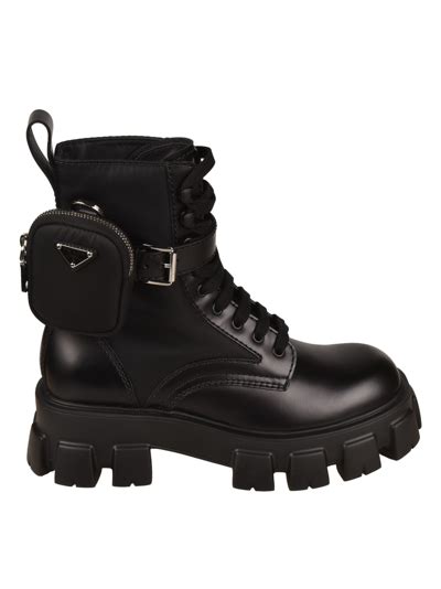 prada black rain boots|Prada combat boots with pouches.